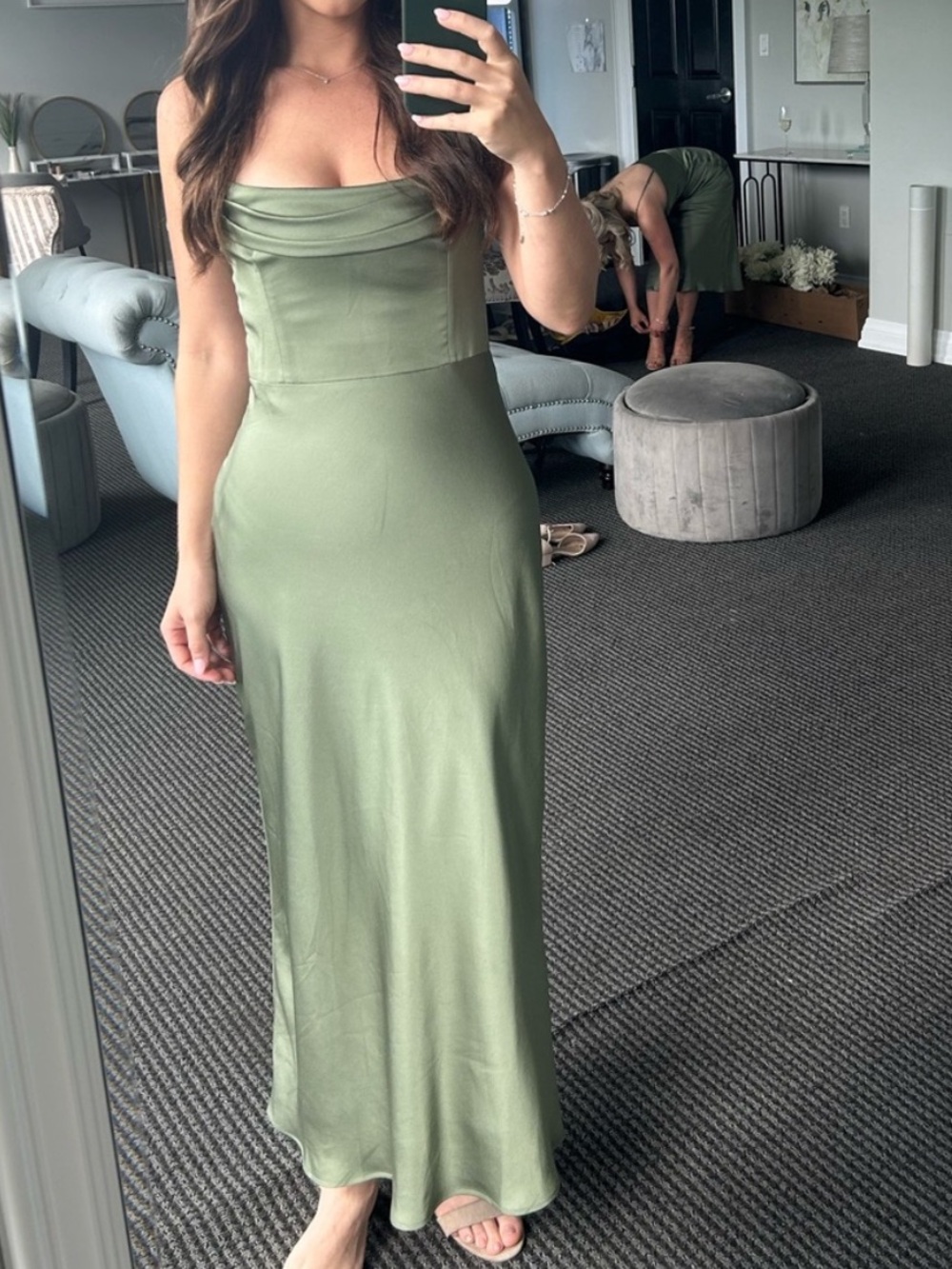 Park & Fifth Olive Green Rosedale Dress